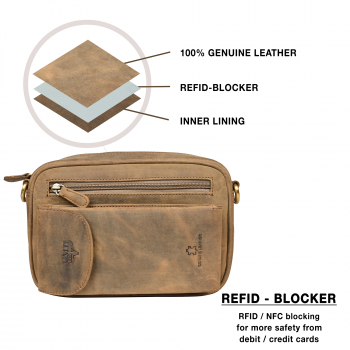 Leder Handgelenktasche für Unisex aus Rindleder 23- (147A) Herrentasche echtes Leder Tasche Bag Neu